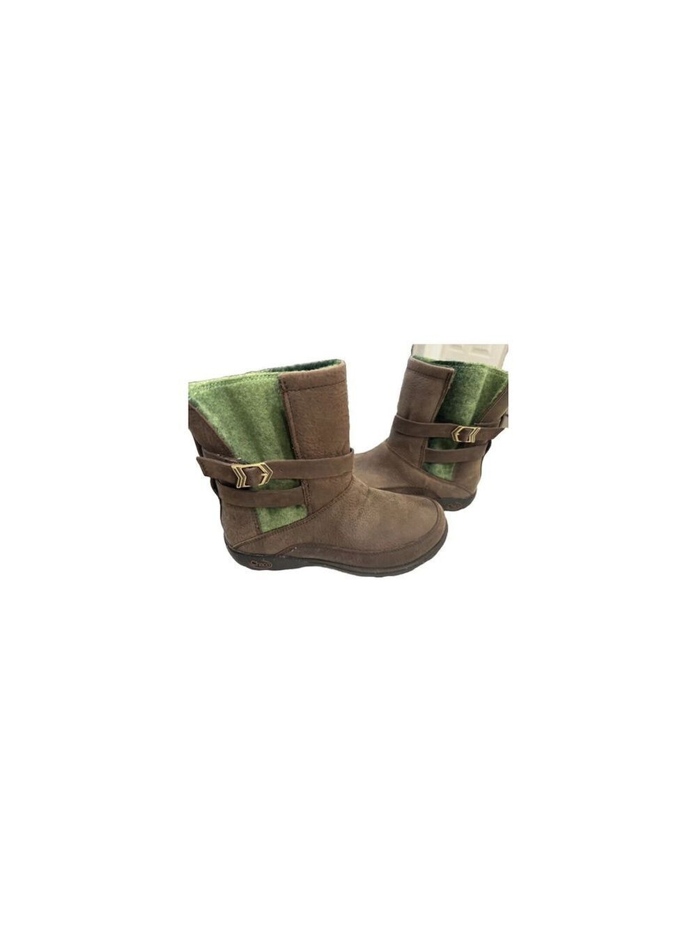 CHACOS Hopi Wool Lined Waterproof brown Leather Women Sz 6 Leather ankle Boots